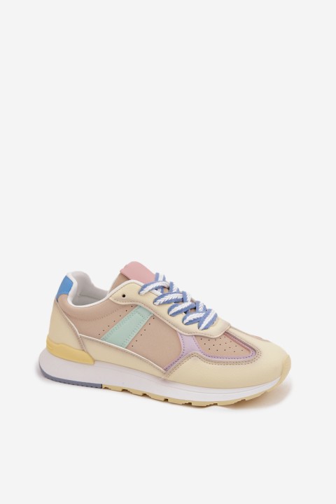 Women's Sneakers Made of Eco Leather Yellow Kelira