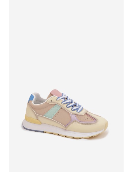 Women's Sneakers Made of Eco Leather Yellow Kelira