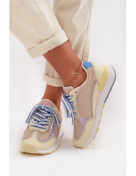 Women's Sneakers Made of Eco Leather Yellow Kelira