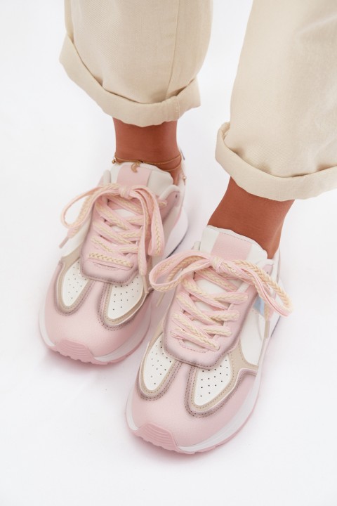 Women's Eco Leather Sneakers Pink Kelira