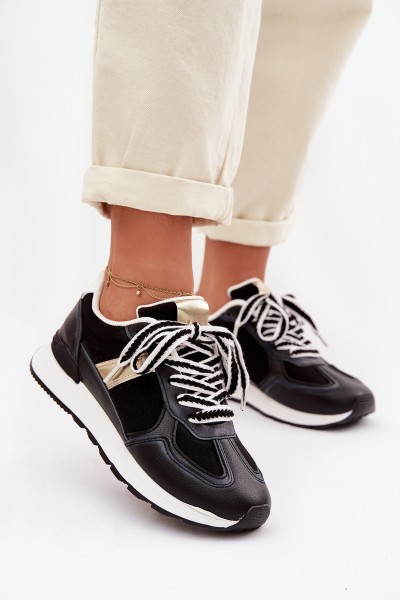 Women's Eco Leather Sneakers Black Kelira