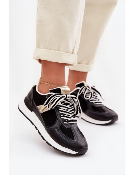 Women's Eco Leather Sneakers Black Kelira