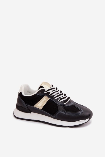 Women's Eco Leather Sneakers Black Kelira 2