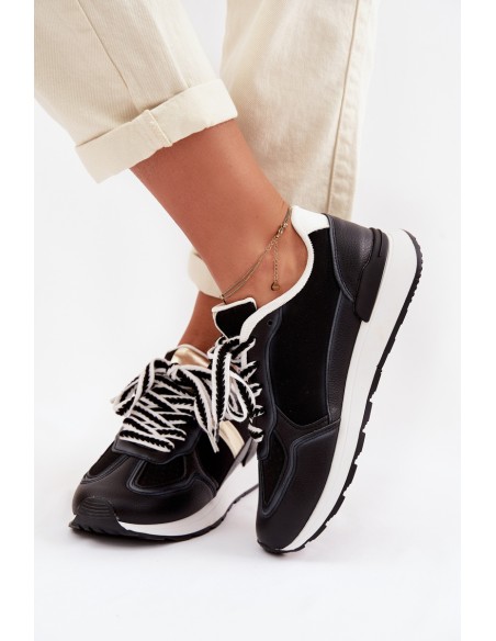 Women's Eco Leather Sneakers Black Kelira