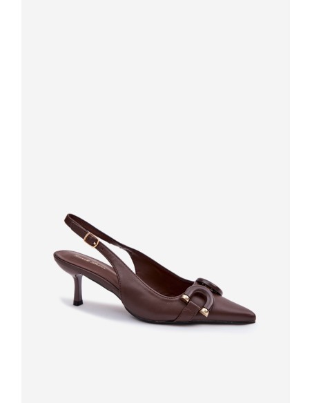 Women's High Heel Sandals With Decorative Detail Chocolate Brienne