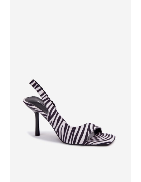 Women's High Heel Sandals With Eco Suede Zebra Calvoria