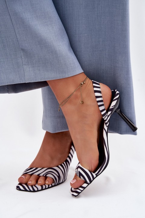 Women's High Heel Sandals With Eco Suede Zebra Calvoria