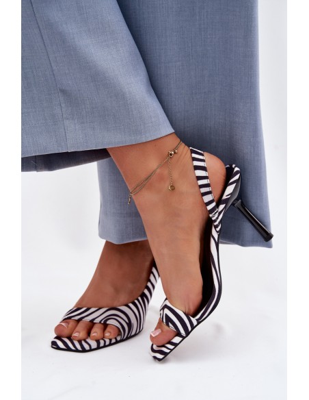Women's High Heel Sandals With Eco Suede Zebra Calvoria