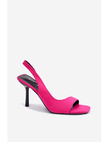 Women's Heeled Fabric Fuchsia Calvoria Sandals