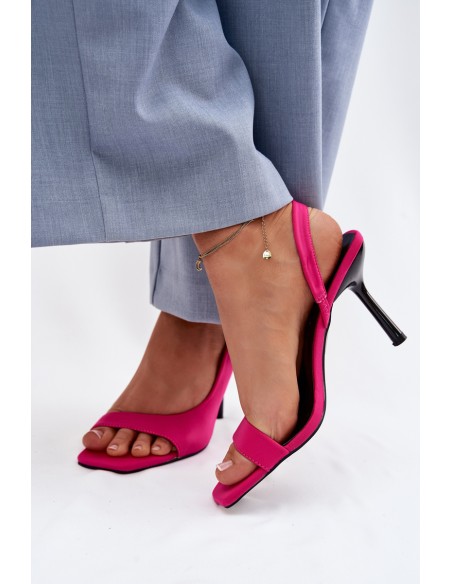 Women's Heeled Fabric Fuchsia Calvoria Sandals