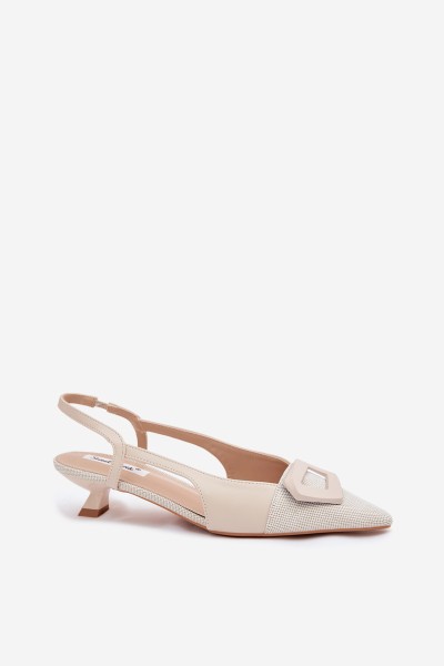 Women's Low Heel Sandals With Decorative Detail Beige Camira 2