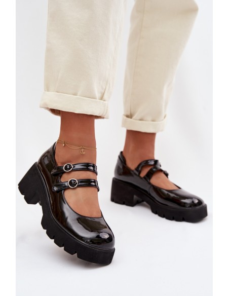 Patent Women's Heeled Shoes With Straps Kamira