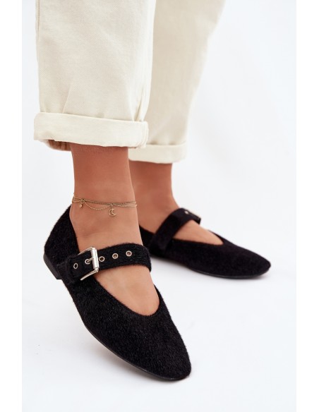 Women's Ballerinas With Strap Black Pamira