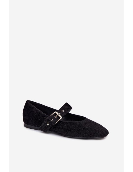 Women's Ballerinas With Strap Black Pamira