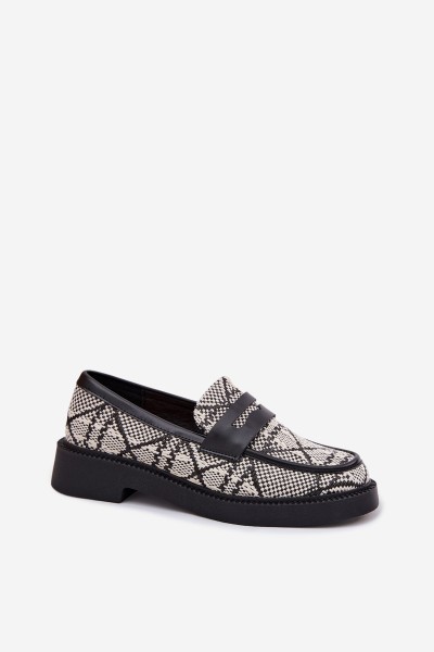 Women's Patterned Black Mokassins Barisa 2