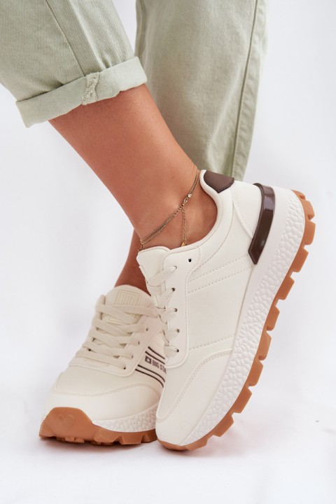 Women's Platform Sneakers Big Star TT274881 Hi-Poly System Beige