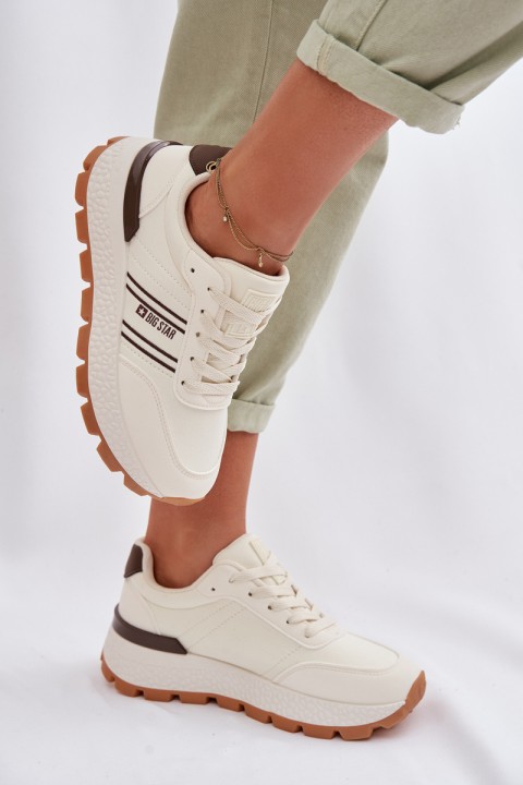 Women's Platform Sneakers Big Star TT274881 Hi-Poly System Beige