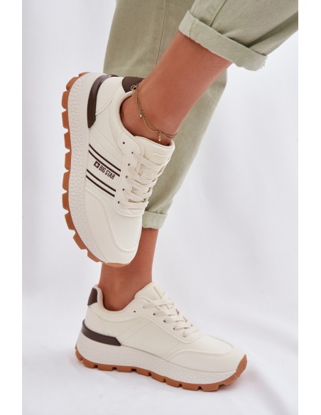 Women's Platform Sneakers Big Star TT274881 Hi-Poly System Beige