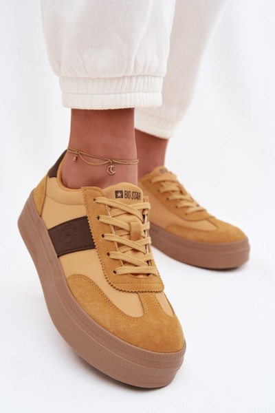 Women's Suede Sneakers Big Star TT274166 Yellow