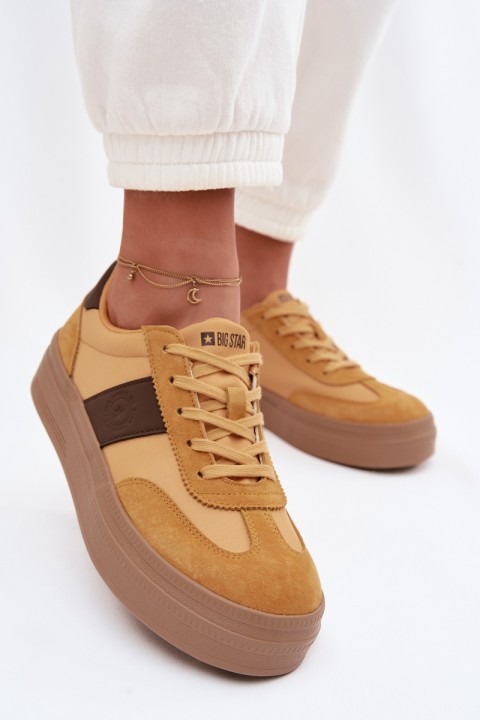 Women's Suede Sneakers Big Star TT274166 Yellow