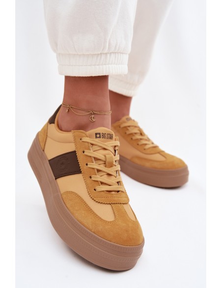 Women's Suede Sneakers Big Star TT274166 Yellow