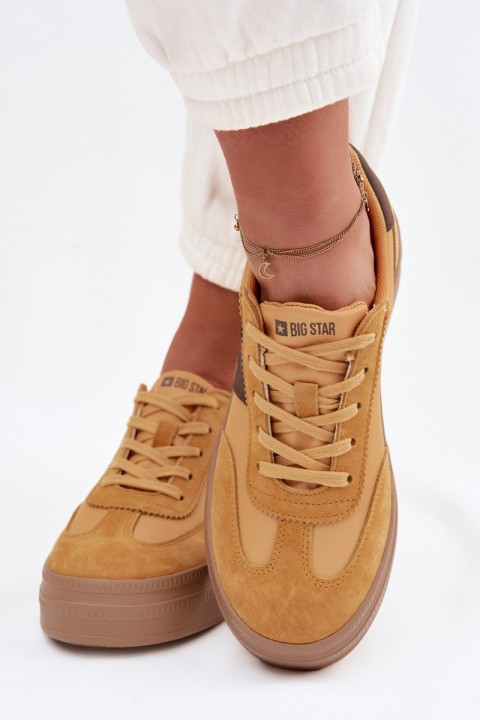 Women's Suede Sneakers Big Star TT274166 Yellow