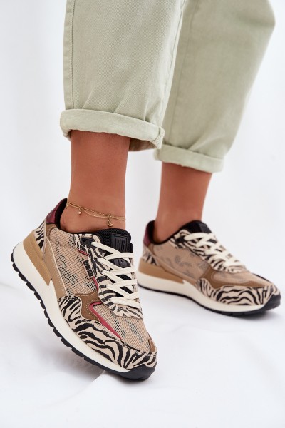 Women's Patterned Sports Sneakers Big Star TT274333 Beige
