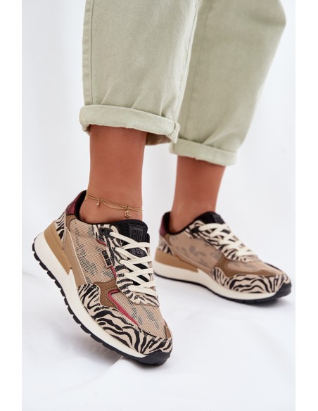 Women's Patterned Sports Sneakers Big Star TT274333 Beige