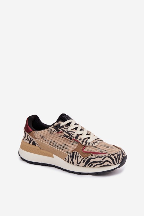 Women's Patterned Sports Sneakers Big Star TT274333 Beige