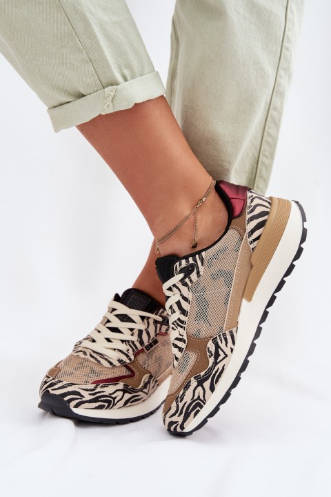 Women's Patterned Sports Sneakers Big Star TT274333 Beige