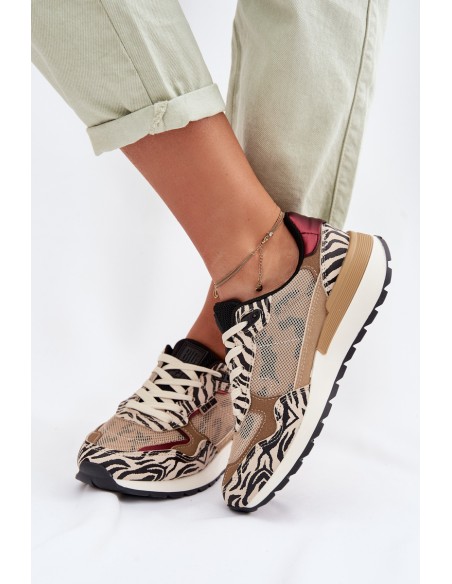 Women's Patterned Sports Sneakers Big Star TT274333 Beige