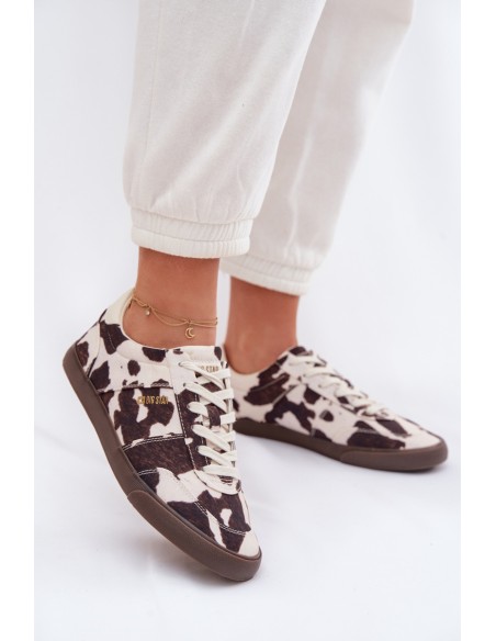 Women's Sneakers With Patches Big Star TT274369 White-Brown