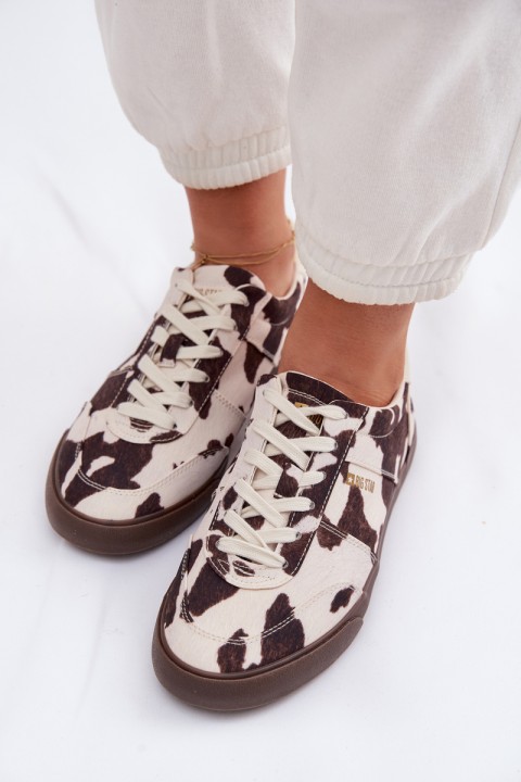 Women's Sneakers With Patches Big Star TT274369 White-Brown