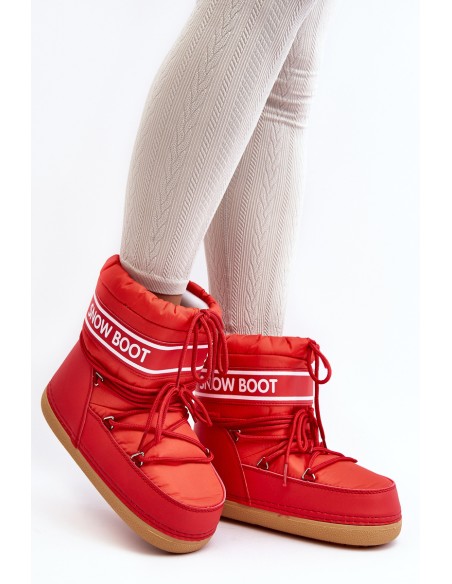 Women's lace-up snow boots Red Soia
