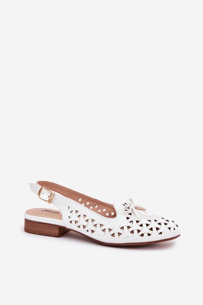 Perforated Ballerinas With Open Heel White Navinnia 2