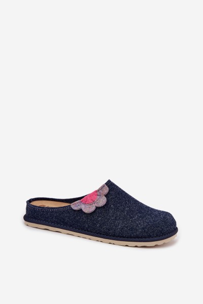 Women's slippers with flower Inblu CS000043 navy blue 2