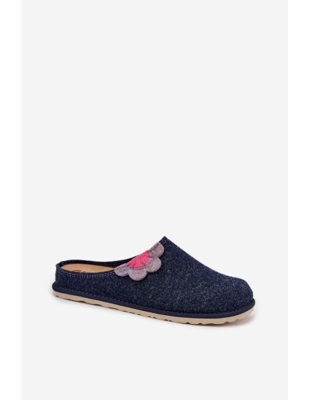Women's slippers with flower Inblu CS000043 navy blue