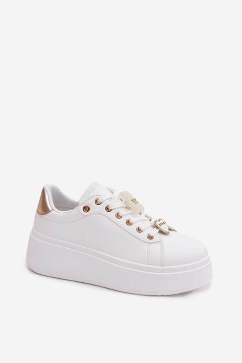 Women's Platform Sneakers With Pins Bear Heart Selorissa
