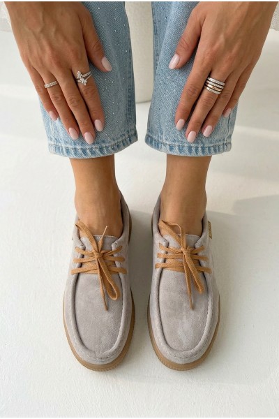 Vinceza 95391 Beige Leather Suede Derbies 2