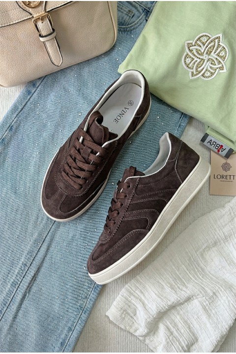 Vinceza Suede Sneakers 95400 Chocolate