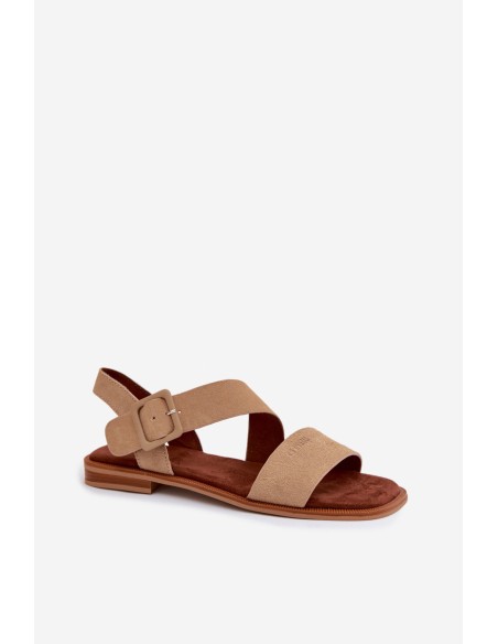 Women's Suede Sandals Big Star TT274491 Beige