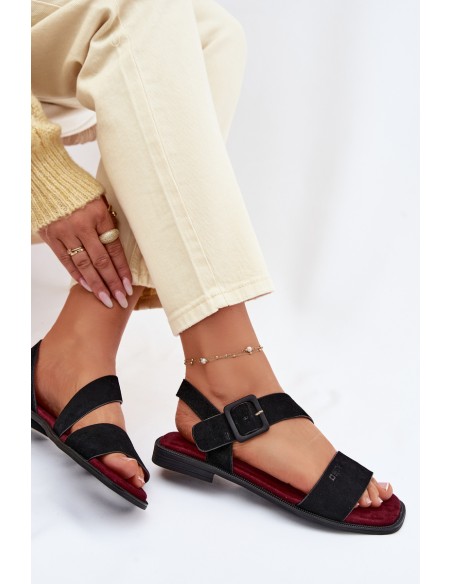 Women's Suede Sandals Big Star TT274490 Black