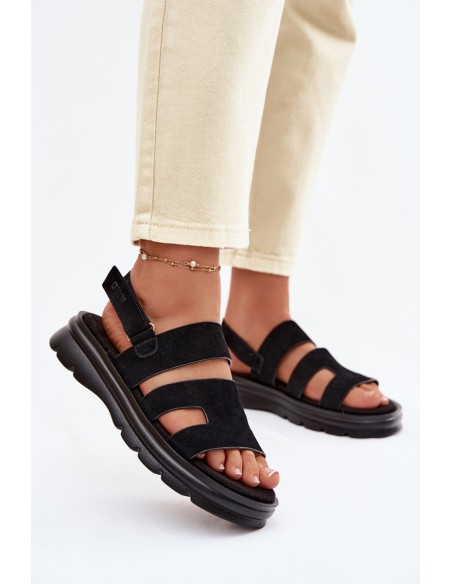 Women's Suede Sandals Big Star TT274484 Black