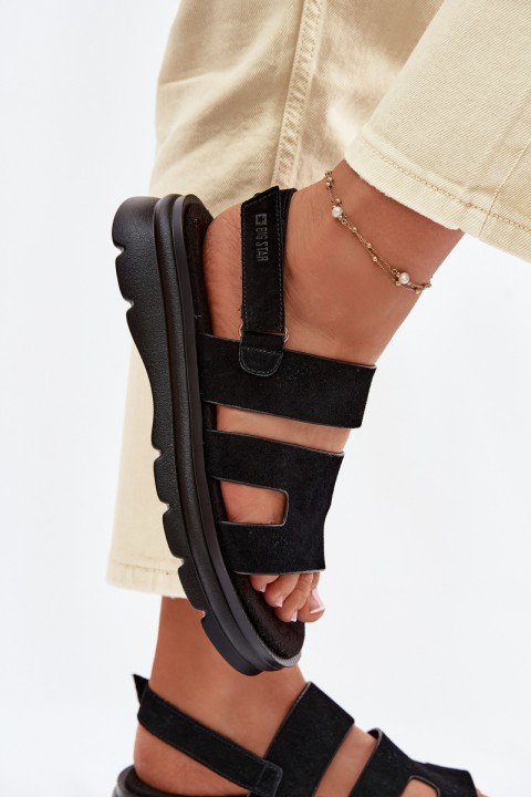 Women's Suede Sandals Big Star TT274484 Black