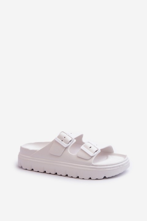 Women's White Platform Foam Flip Flops Melorea