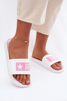 Women's Slides Big Star TT274A005 White-Pink