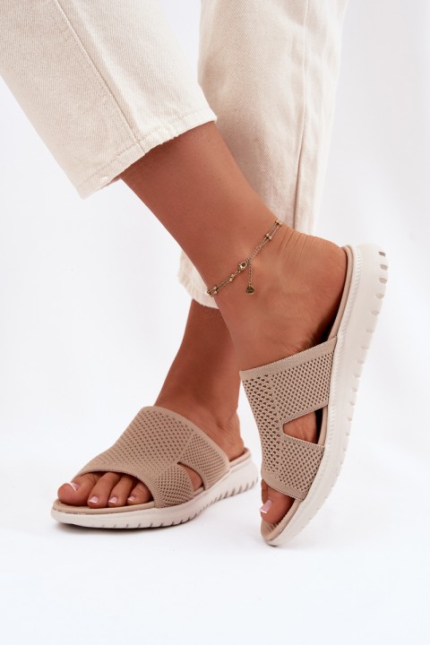 Women's Slides Sergio Leone KL064 Beige