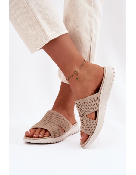 Women's Slides Sergio Leone KL064 Beige