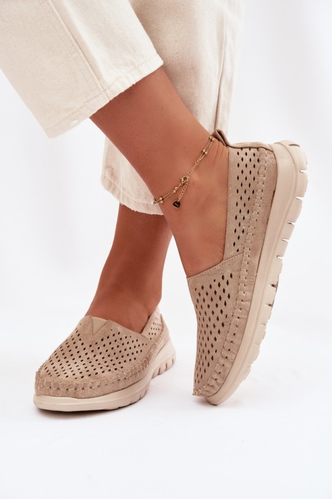 Openwork Light Women's Loafers Sergio Leone MK099H Gold