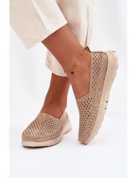 Openwork Light Women's Loafers Sergio Leone MK099H Gold